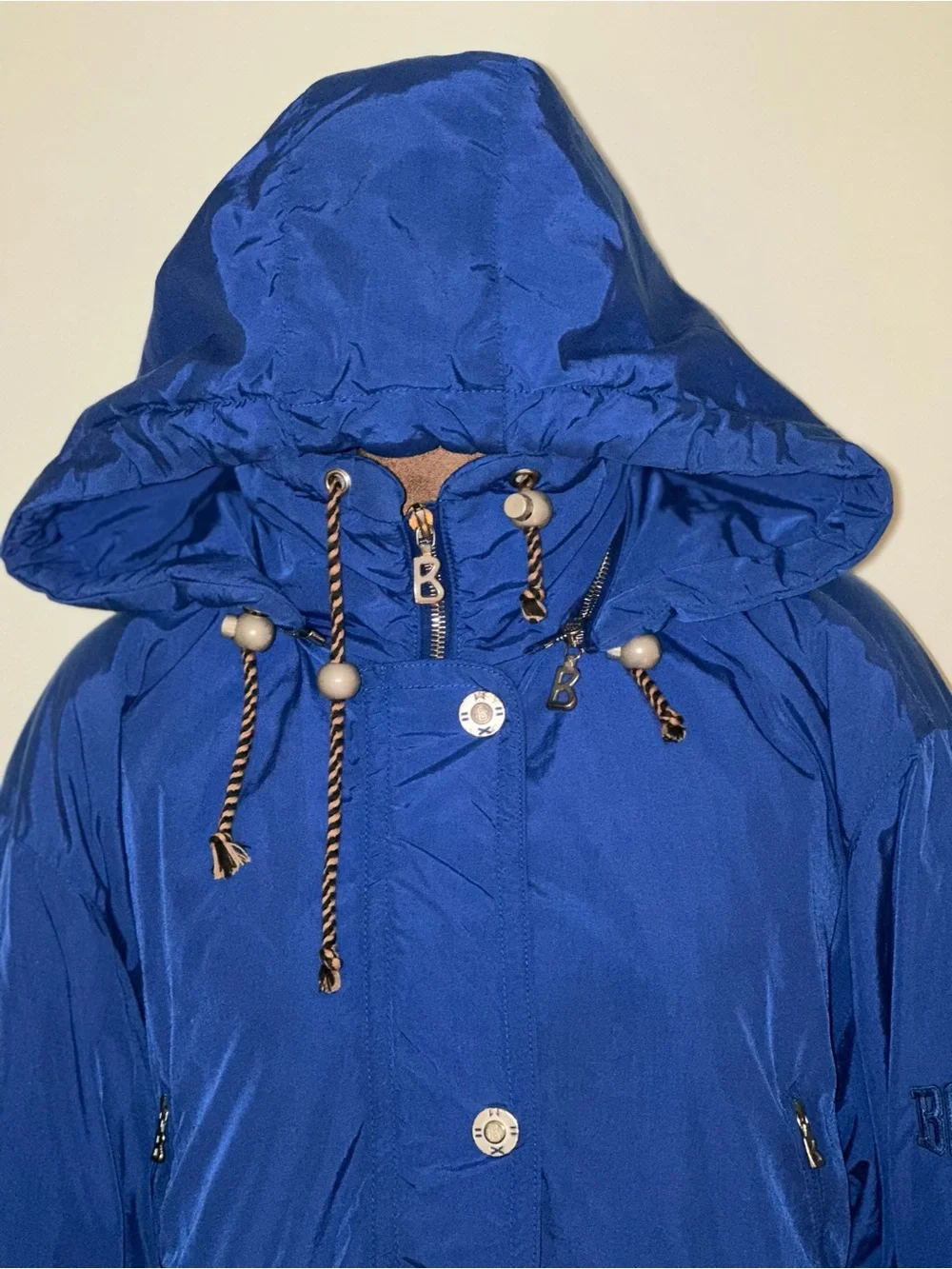 Bogner Royal Blue Hooded Packable Puffer Jacket